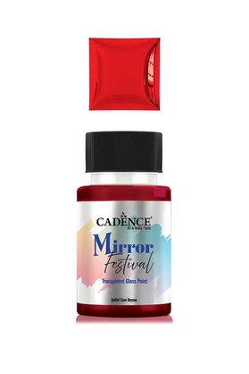 Cadence MF08 Kırmızı Cam Boyası Şeffaf 50ML - Cadence Mirror Festival