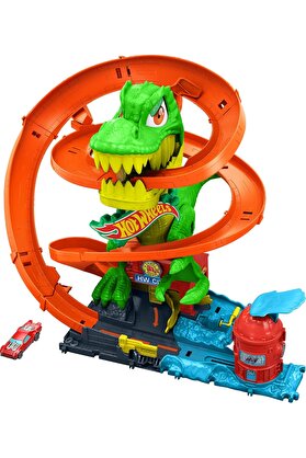 STOREMAX trendflick T-Rex ve İtfaiye İstasyonu Oyun Seti Hot T-Rex ve İtfaiye İstasyonu Oyun Seti ve 1:64 ölç