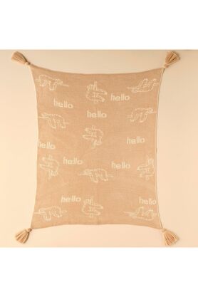 STOREMAX snShop MAISON Sloth Hayvan Baskılı%100 Akrilik Battaniye, Bej, 100x120 cm 467437