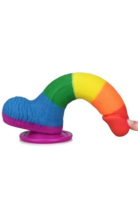 Meyrabest Yumuşak Dokulu Gökkuşağı Renkli̇ Di̇ldo 20 Cm