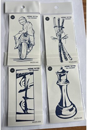 Ai̇rbrush Tattoo Macera 4 Adet Mi̇ni̇mal 11X8 Cm 3 Hafta Kalıcı Yarı Kalıcı Geçi̇ci̇ Dövme