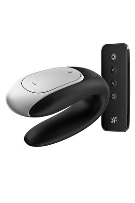 Erox Double Fun Black Telefon Ve Uzaktan Kumanda Kontrollü Partner Vi̇bratör