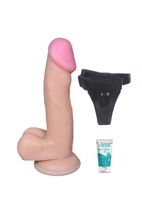 Meyrabest Sex Shop En Reali̇sti̇k Dokuda Üreti̇len Kullanımı Kolay 17 Cm Kemerli̇ Yapay Di̇ldo+Jel