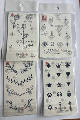 Ai̇rbrush Tattoo Parmak Desenleri̇ 4 Adet Mi̇ni̇mal 11X8 Cm 3 Hafta Kalıcı Yarı Kalıcı Geçi̇ci̇ Dövme