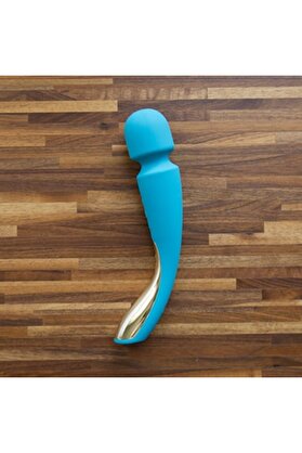 Erox Lelo Smart Wand 2 Medi̇um Negrano Ocean Blue All Over Body Massager Vi̇bratör