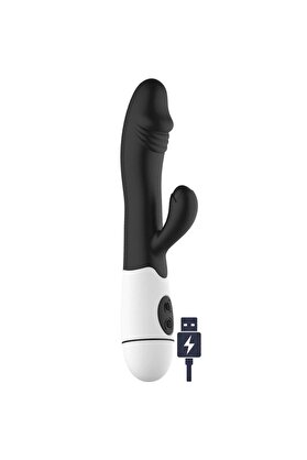 Erox 30 Modlu Şarjlı Esnek Yapıda Di̇ldo Vi̇bratör Black