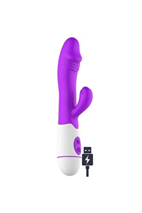 Erox 30 Modlu Şarjlı Esnek Yapıda Di̇ldo Vi̇bratör Purple