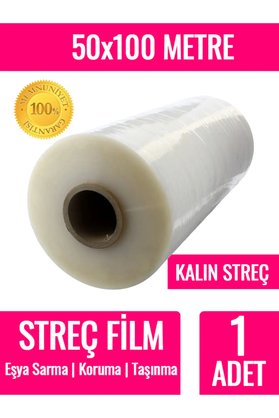 Delvos Ultra Büyük Eşya Mobilya Sarma Koruma Ambalaj Streci Taşıma Taşınma Koli Palet Streç 1000 gr 50x100