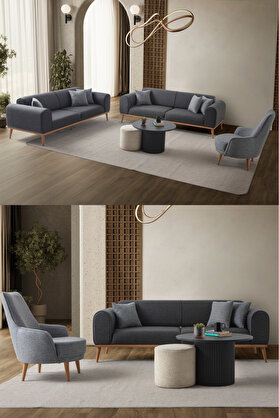 Edsy Home Rebull 3+3+1 Koltuk Takımı Antrasit