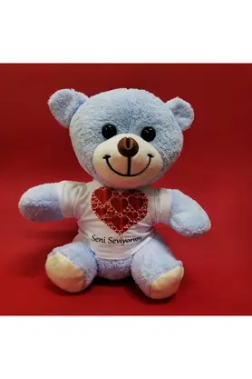 Ethab Ti̇caret Kalpli̇ Seni̇ Sevi̇yorum Yazılı Ti̇şörtlü Peluş Ayıcık