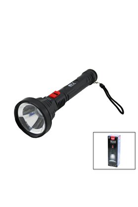 Go İthalat Usb Şarjlı=5V 1W Led El Feneri̇ 3-Kademe Işık - Flaşör Şarj Gösterge 70Lümen 25.7Cm