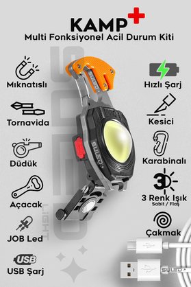 SULED Kamp Plus Multi Fonksiyonel Fener Çok Amaçlı Şarjlı Led Işık - Acil Durum Kit
