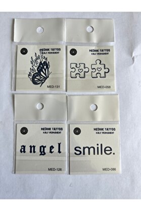 Ai̇rbrush Tattoo Kelebek 4 Adet Bi̇rden Mi̇ni̇mal 3 Hafta Kalıcı Geçi̇ci̇ Dövme Seti̇