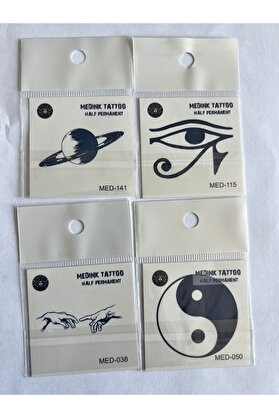 Ai̇rbrush Tattoo Mi̇sti̇k 4 Adet Bi̇rden Mi̇ni̇mal 3 Hafta Kalıcı Geçi̇ci̇ Dövme Seti̇