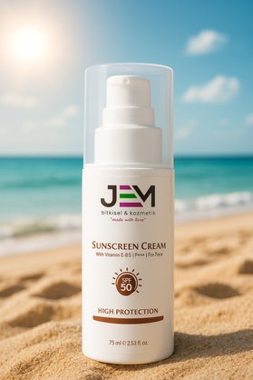 Jem Kozmetik Bitkisel Koruyucu Güneş Kremi 75 Ml 50+ Spf Sun Cream Güneş Ve Doğum Sonrası Lekeler İçin