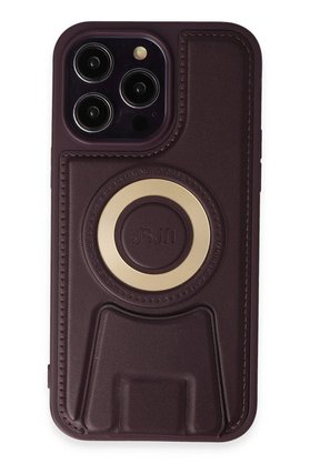 CepteToptan iPhone 13 Pro Max Kılıf Merkür Magneticsafe Standlı Kapak - Derin Mor - DROPX9451-5679