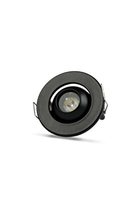 Eco Lounge Siyah Kasa 1W Led Spot 6500K Beyaz Işık Çok Renkli Aydınlatma