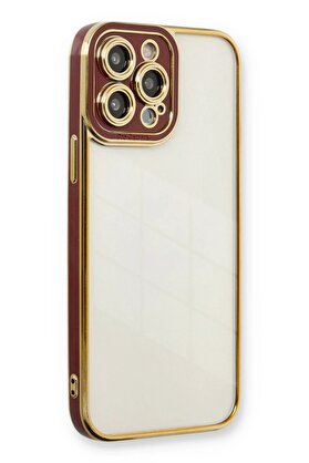 CepteToptan iPhone 13 Pro Kılıf Liva Lens Silikon - Bordo - DROPX3492-1154