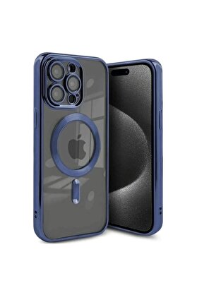 CepteToptan iPhone 15 Pro Kılıf Kross Magneticsafe Kapak - Lacivert - DROPX7727-5654
