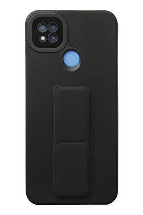 CepteToptan Xiaomi Redmi 9C Kılıf Mega Standlı Silikon - Siyah - DROPX5606-3480