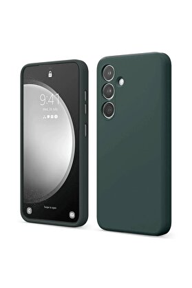 Toptan Bulurum Newface Samsung Galaxy S24 FE Kılıf First Silikon - Koyu Yeşil