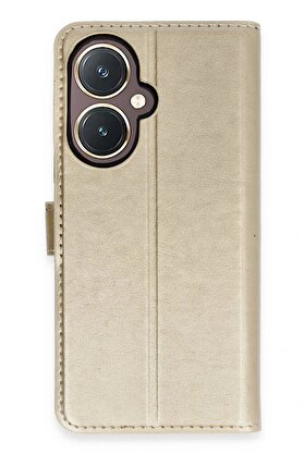 CepteToptan Vivo Y27 Kılıf Trend S Plus Kapaklı Kılıf - Gold - DROPX3242-2198