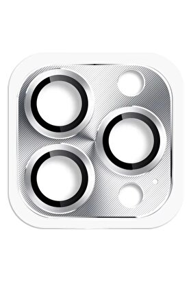 CepteToptan iPhone 16 Pro Max Pers Alüminyum Kamera Lens - Gümüş - DROPX4909-8156
