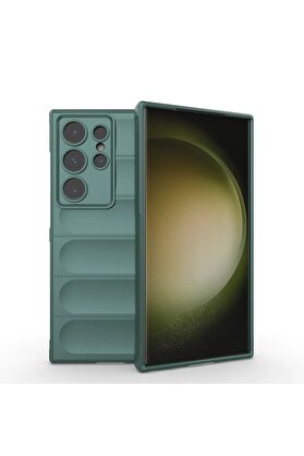 CepteToptan Samsung Galaxy S24 Ultra Kılıf Optimum Silikon - Koyu Yeşil - DROPX3258-5347