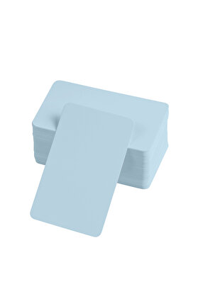 Ethab Ticaret Glbl-Tstil4136 Boş Kelime Kartları 5X8 Cm - 50 Adet Oval Kenarlı | Tabu &Amp Not Kartları - Mavi