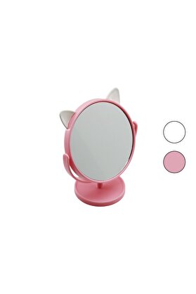 Go İthalat 6 İnç - 15Cm - Yuvarlak Kulaklı Renkli̇ Plasti̇k Makyaj Aynası Ayaklı (4457)