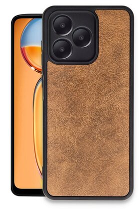 CepteToptan Newface Realme Note 50 4G Kılıf Aras Deri Kapak - Taba