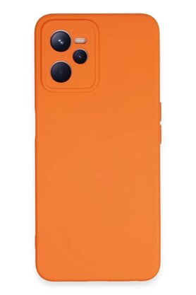 CepteToptan Realme C35 Kılıf Nano içi Kadife Silikon - Turuncu - DROPX2307-3118