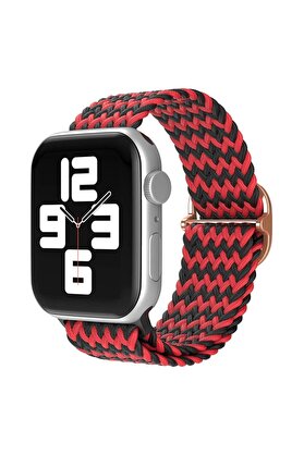 CepteToptan Apple Watch 42mm Star Kordon - Zigzag Kırmızı-Siyah - DROPX1597-2090