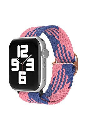 CepteToptan Apple Watch 42mm Star Kordon - Pembe-Mavi - DROPX8347-6538