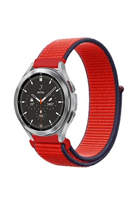 CepteToptan Watch 22mm Hasırlı Cırtcırtlı Kordon - Kırmızı - DROPX2876-1797