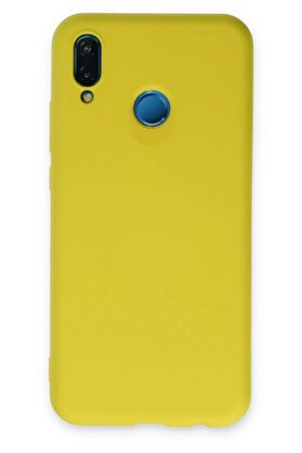 CepteToptan Newface Huawei P20 Lite Kılıf Nano içi Kadife Silikon - Sarı