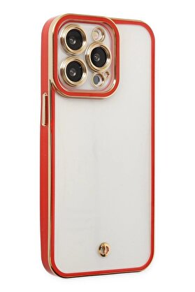CepteToptan iPhone 13 Pro Kılıf Liva Lens Silikon - Kırmızı - DROPX8359-5895