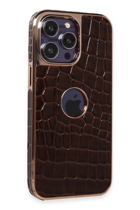 CepteToptan iPhone 14 Pro Max Kılıf Snake Kapak - Kahverengi - DROPX8254-3335