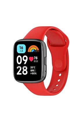CepteToptan Xiaomi Redmi Watch 3 Active Klasik Kordon - Kırmızı - DROPX7370-9764