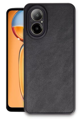 CepteToptan Newface Realme 12 Lite Kılıf Aras Deri Kapak - Siyah