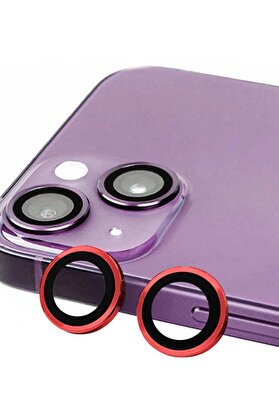 CepteToptan iPhone 13 Raze Metal Kamera Lens - Kırmızı - DROPX8164-1603