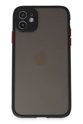 CepteToptan iPhone 11 Kılıf Montreal Silikon Kapak - Siyah - DROPX4940-5556
