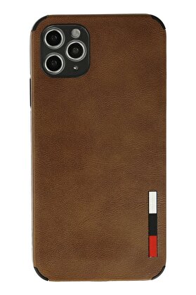 CepteToptan iPhone 11 Pro Max Kılıf Loop Deri Silikon - Kahverengi - DROPX2325-8311