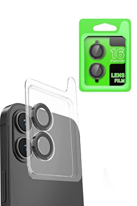 CepteToptan iPhone 16 Plus Raze Metal Kamera Lens - Siyah - DROPX8819-1740