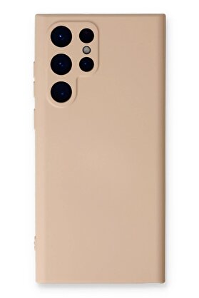CepteToptan Samsung Galaxy S22 Ultra Kılıf Nano içi Kadife Silikon - Pudra - DROPX5729-4580