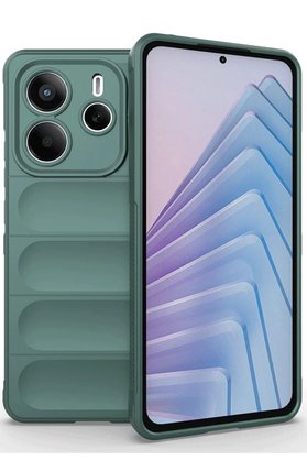CepteToptan Newface Xiaomi Redmi Note 14 4G Kılıf Optimum Silikon - Koyu Yeşil