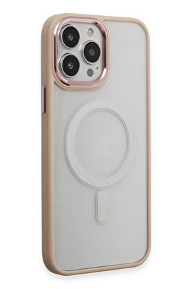 CepteToptan iPhone 15 Pro Max Kılıf Room Magneticsafe Silikon - Pudra - DROPX6308-7562