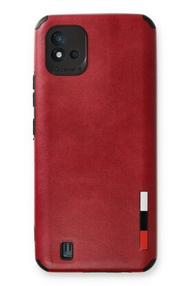 CepteToptan Realme C11 2021 Kılıf Loop Deri Silikon - Kırmızı - DROPX9088-3964