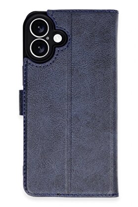 CepteToptan Newface iPhone 16 Plus Kılıf Trend S Plus Kapaklı Kılıf - Lacivert