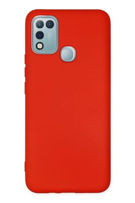 CepteToptan İnfinix Hot 10 Play Kılıf Nano içi Kadife Silikon - Kırmızı - DROPX7581-1707